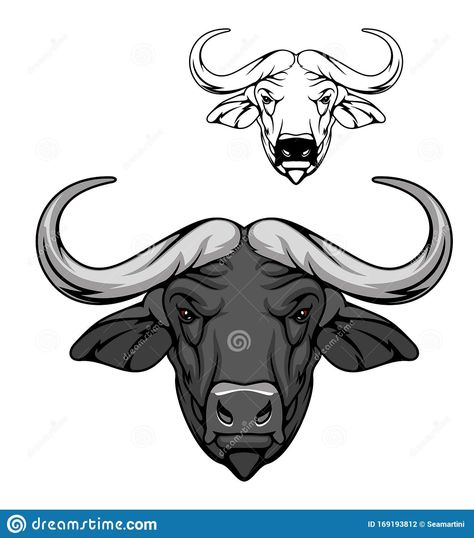 Savanna Animals, Wild Animals Vector, Buffalo Head, African Savanna, Buffalo Bulls, Animal Mascot, Cartoon Mascot, Bull Head, Sport Club