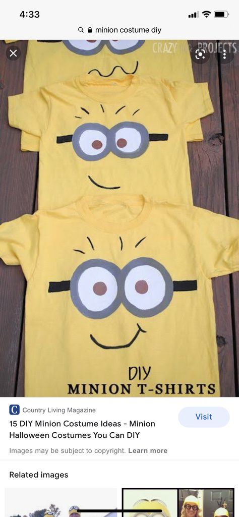 Minions Costume Diy, Minion Family Costume Diy, Diy Minions Shirt, Minion Birthday Shirt, Minon Costume Diy Halloween, Minions Costume, Minon Costume Cute, Diy Minion Costume, Diy Minions