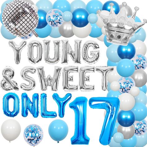 17 Birthday Decorations, 17th Birthday Decorations, Young And Sweet Only 17, 17th Birthday Party, 17th Birthday, Dancing Queen, Balloon Garland, Birthday Decorations, For Girls