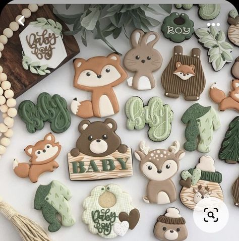 Animal Baby Shower Cake, Woodland Creatures Baby Shower, Animal Baby Room, Woodland Baby Shower Decorations, Baby Shower Theme Decorations, Baby Shower Bbq, Baby Shower Desserts, Baby Shower Woodland Theme, Baby Cookies