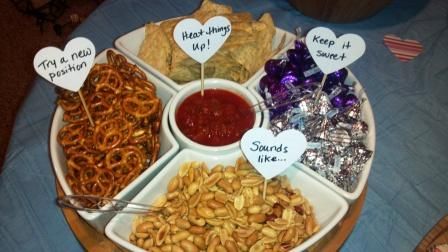 bachelorette party food | We had a few other snacks to munch on with fun labels! Bachelorette Party Food Ideas, Pure Romance Party Food, Bachelorette Party Snacks, Bridal Shower Snacks, Bachelorette Food, Batchlorette Party, Snack Humor, Bachelorette Party Food, Miami Bachelorette Party