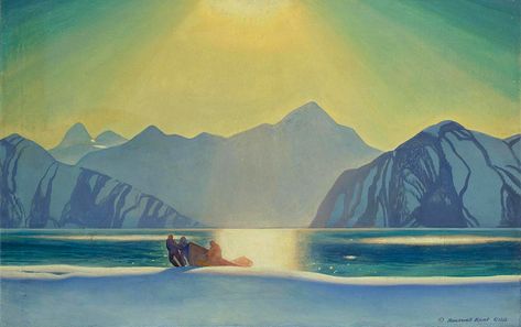 Gods and Foolish Grandeur: The most unexpected color - paintings by Rockwell Kent Rockwell Kent, Monhegan Island, American Realism, Black And White Books, Hermitage Museum, Norman Rockwell, Caravaggio, Cloudy Day, American Artists