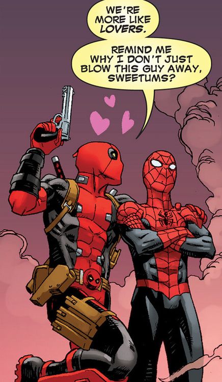 12 Signs You’re Deadpool    I like #11 - Leeeeeerrroooy Jenkins!  Any comic that quotes a game's viral video earns serious geek points :) Deadpool Y Spiderman, Deadpool X Spiderman, Deadpool Comic, Deadpool And Spiderman, Deadpool 3, Wade Wilson, Dead Pool, Pahlawan Super, Comic Style