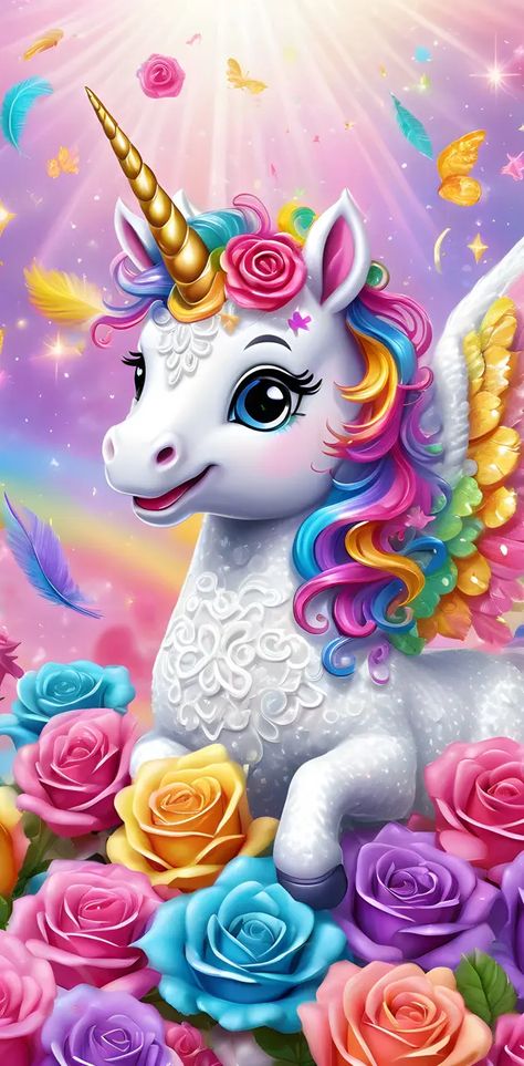 Unicorn Pictures Cute Wallpaper, It Wallpaper, Unicorn Nail Art, Unicorn Wallpaper Cute, Unicorn Images, Colourful Wallpaper, A Cartoon Character, Majestic Unicorn, Colourful Wallpaper Iphone