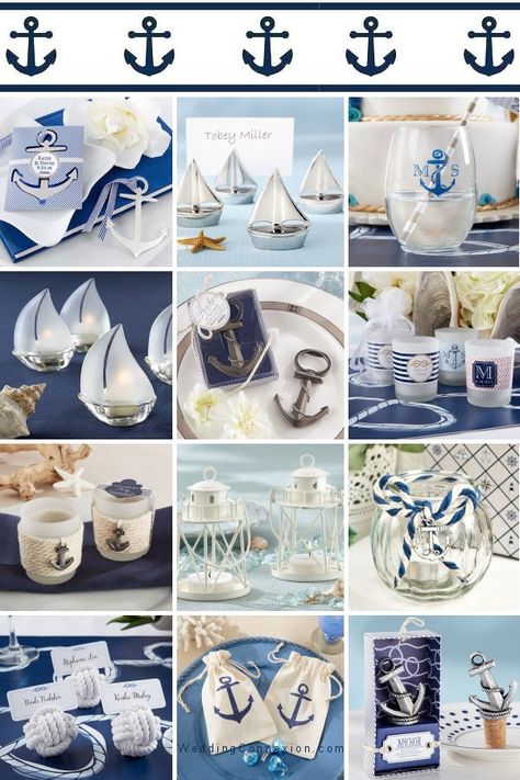 Nautical Theme Wedding, Wedding Shower Ideas, Nautical Favors, Sailboat Wedding, Beachy House, Wedding At The Beach, Nautical Wedding Favors, Nautical Ideas, Elegant Wedding Ideas