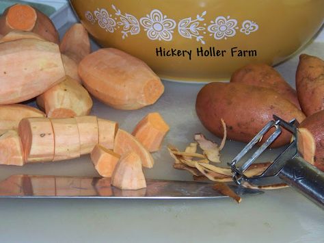 Hickery Holler Farm: Canning Sweet Potatoes Sweet Potato Juice, Store Strawberries, Freezing Strawberries, How To Store Strawberries, Garlic Croutons, Raw Sweet Potato, Canning Sweet Potatoes, Butternut Soup, Chicken Bone Broth