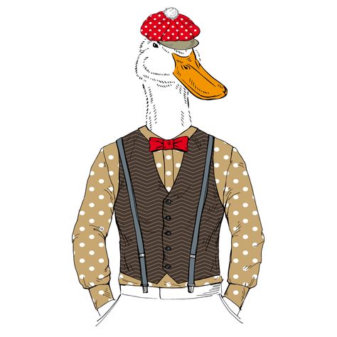 Animals Wearing Clothes Drawing, Retro Animals, Sublimation Art, Duck Illustration, Tee Shirt Designs, Drawing Clothes, Pattern Illustration, Wearing Clothes, Cartoon Animals