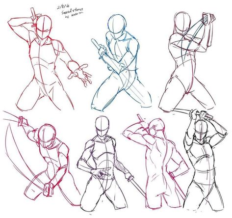 Sword poses Corak Menjahit, Modeling Poses, Desen Realist, Výtvarné Reference, Drawing Body Poses, Sketch Poses, Body Drawing Tutorial, Anatomy Sketches, Different Poses