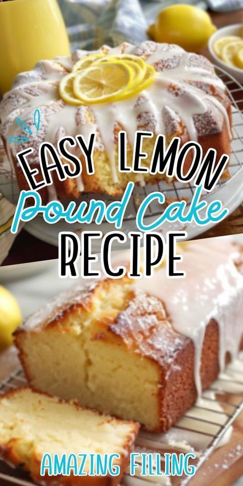 Easy Lemon Pound Cake—a delightful dessert that's bursting with citrus goodness and perfect for any occasion. Picture this: a moist and tender pound cake infused with fresh lemon zest and juice, topped with a tangy lemon glaze that adds an extra layer of sweetness and Best Rum Cake Recipe, Easy Lemon Pound Cake, Pound Cake Glaze, Lemon Bundt Cake Recipe, Iced Lemon Pound Cake, Lemon Pound Cake Recipe, Lemon Bundt Cake, Pound Cake Recipe, Lemon Pudding