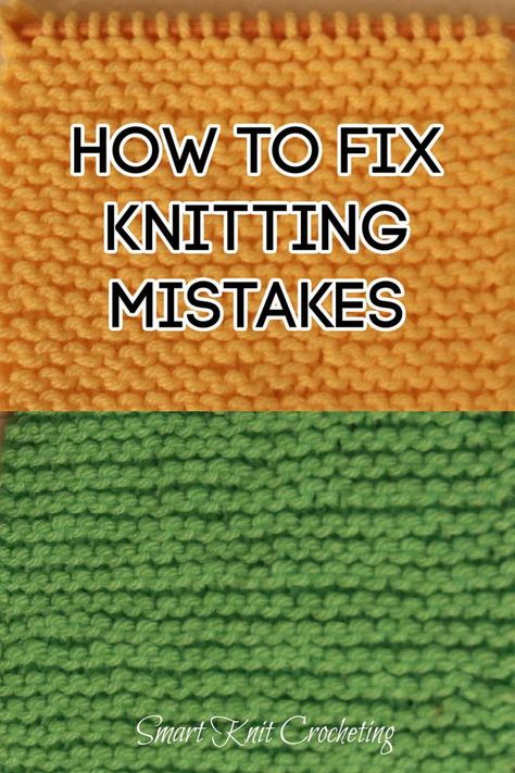 Knitting mistakes and how to fix them Knitting Images, Mosaic Knitting, Knitting Terms, Learn How To Knit, Knitted Wit, Fair Isle Knitting, Knitting Techniques, Knitting For Beginners, Fix It