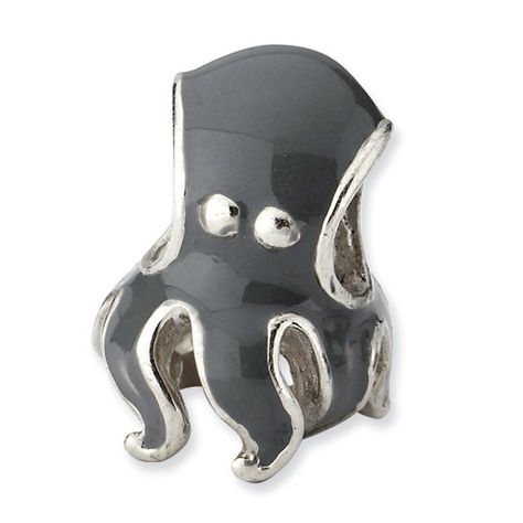 Sterling Silver Reflections Enameled Octopus Bead >>> For more information, visit image link. Jewelry For Girls, Single Bead, Enamel Beads, Bow Jewelry, Beaded Material, Fine Jewelry Bracelets, Earrings Stud, Silver Bead, Jewelry Companies