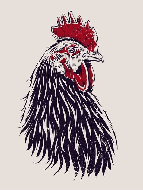 Rooster Illustration, Rooster Vector, Free Vector Art, Diy Outdoor, Portfolio Design, Painting & Drawing, Graphic Resources, Rooster, Vector Art