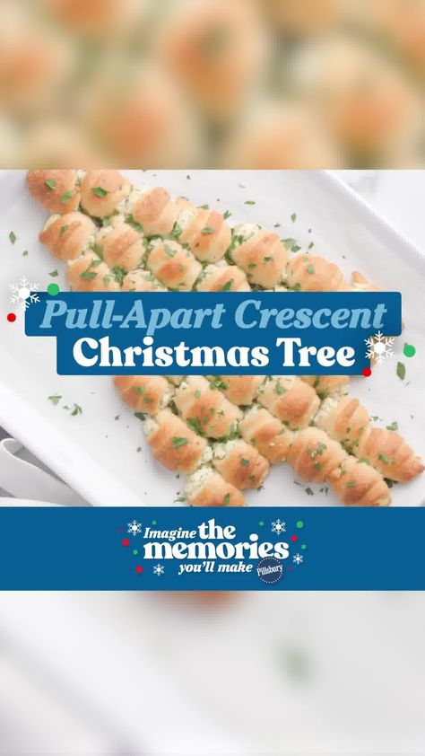 Pillsbury - This festive Pull-Apart Crescent Christmas... Pillsbury Pull Apart Christmas Tree, Crescent Christmas Tree, Pull Apart, Crescent Rolls, Crescent, Do It, Rolls, Christmas Tree, Bread