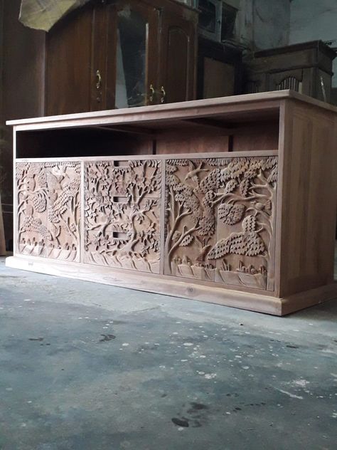 Indonesian Furniture, Countertop Design, Tv Stand, Countertops, Teak, Hand Carved, Bali, House Interior, Indonesia