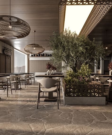 La Terra Restaurant :: Behance Zen Restaurant Design, Pizzeria Design Interior, Terra Restaurant, Resturant Interior Design, Restaurant Interior Design Modern, Italian Restaurant Interior Design, Italian Restaurant Interior, Resturant Interior, Interior Design Restaurant