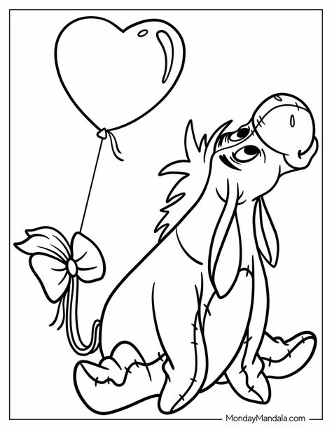 20 Eeyore Coloring Pages (Free PDF Printables) Free Printable Drawings To Paint, Disney Character Outlines, Cute Disney Coloring Pages, Nursery Coloring Pages, Coloring Pages Winnie The Pooh, Donkey From Winnie The Pooh, Eeyore Coloring Pages, Eeyore Drawing, Eeyore Tumbler