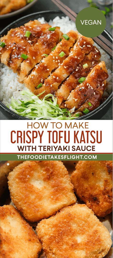 Teriyaki Tofu Katsu Vegan Teriyaki Tofu, Tofu Katsu Curry, Vegan Teriyaki, Tofu Katsu, Katsu Recipes, Curry Easy, Katsu Curry, Tofu Recipes Vegan, Teriyaki Tofu