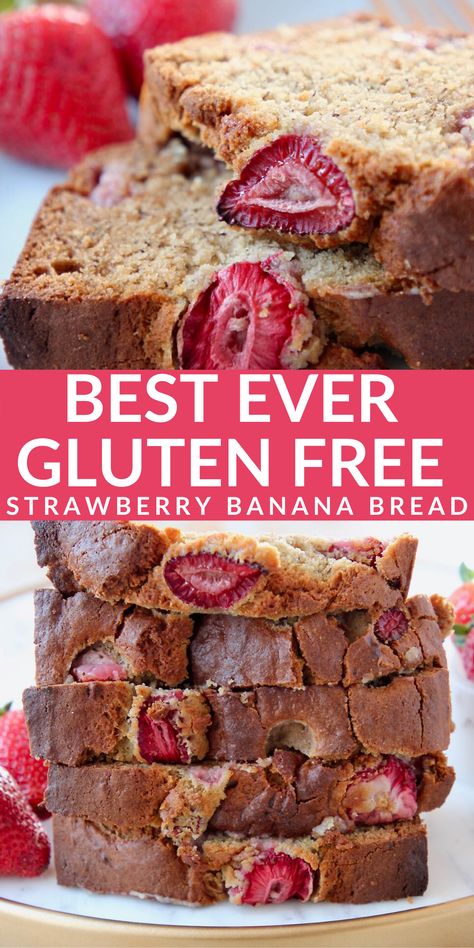 Gluten Free Bread Maker, Strawberry Banana Bread Recipe, Best Banana Bread Ever, Strawberry Bread Recipes, Strawberry Banana Bread, Holiday Entertaining Food, The Best Banana Bread, Blueberry Banana Bread, Strawberry Bread