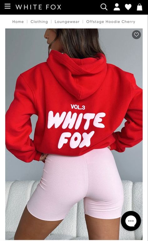 Red White Fox Hoodie, Whitefox Hoodies, Cute Everyday Outfits Casual, Everyday Outfits Casual, Boba Bear, White Fox Hoodie, Cute Sweats, Fox Clothing, Fox Hoodie