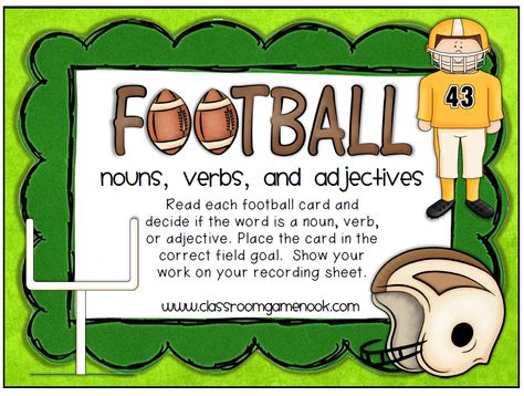 FREEBIE {Football Noun, Verb and Adjective Sort}