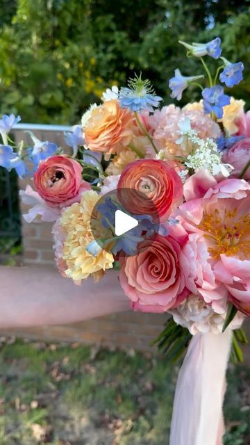 Megan Seyfried - Georgia Wedding Florist on Instagram: "Wedding myth- just because you get married in the fall, doesn’t mean you have to use a fall color palette! It’s your wedding- you should choose whichever flowers are a reflection of YOU! 💕 we loved Gina’s colorful bouquet 😍
•
•
•
•
#atlantaflorist #atlantawedding #georgiaflorist #weddingflorist #weddingflowers #weddingbouquet #bridalbouquet #bridebouquet #fallwedding #fallbouquet #2024bride #southernwedding #floralinspiration #weddingflorals #colorfulbouquet #colorfulwedding #bouquetinspiration #pastelwedding #pastelbouquet" Multicolor Prom Bouquet, Pink Purple Yellow Wedding Bouquet, Pastel Bouquet, Colorful Bouquet, Fall Color Palette, Pastel Wedding, Georgia Wedding, Atlanta Wedding, Southern Wedding