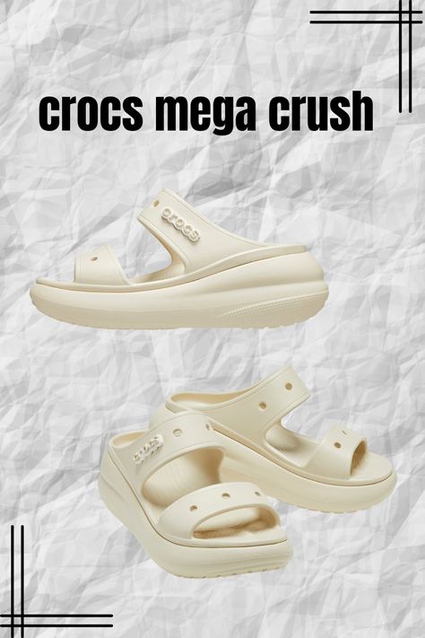 Crocs Unisex Adult Classic Crush Platform Sandals Crocs Crush Sandals Outfit, Crocs Crush Sandals, Crocs Crush, Crocs Mega Crush, Sandals Outfit, Platform Sandals, For Free, Sandals