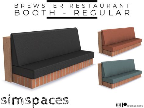 The Sims Resource - Brewster Restaurant - booth regular Cafe Bench, Sims 4 Restaurant, Acrylic Dining Chairs, Sims 4 Kitchen, Restaurant Booth, Mod Decor, Sims 4 Clutter, Booth Seating, Kids Study