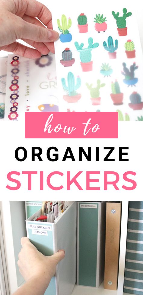 How To Organize Stickers Storage, Organize Stickers Scrapbooking, Sticker Holder Storage Ideas, Sticker Storage Binder, Scrapbook Sticker Storage, Sticker Roll Dispenser Diy, Sticker Organizer Storage Ideas, What To Do With Stickers Projects, How To Organize Stickers