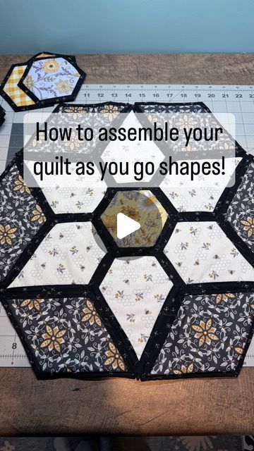 Missy Luukkonen on Instagram: "You’ve been asking and I finally got enough prices of my quilt as you go complete to show you how to sew them together!   You literally just hold them together and sew using a zig zag or another 2 sided stitch that you like! And don’t worry if they don’t all match up perfectly. They will as you sew.   This is just one of several panels I am making. I have a whole big plan for this guy involving more hexies, half hexies too!   What I’m using here is  ⭐️Honey & Lavender Fabric ⭐️The 2 1/2” set of daisy & grace quilt as you go templates ⭐️Pre cut batting. You can use any batting and cut it yourself too! ❤️  All of this can be found at Missouri star quilt company, and when you shop with my link you get 20% off when you spend $50! Comment below with the word Honey Daisy And Grace Quilt As You Go Patterns, Quilt As You Go Hexagons, Bee Fabric, Missouri Star Quilt Company, Missouri Star Quilt, Quilt As You Go, Star Quilt, Bat, Hold On