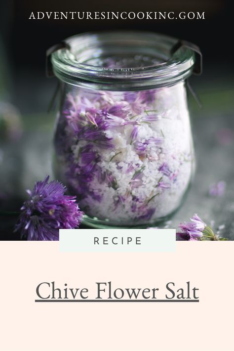 Discover the culinary secret of chive flower salt that will forever change the way you season your dishes. Infused with the delicate essence of chive blossoms, this artisanal seasoning adds a beautiful pop of color and unique flavor to any meal. Read on to unveil the magic behind chive flower salt and learn how to make it at home. Chive Blossom Salt, Chive Flowers Uses, Herb Mixes Recipes, Chive Recipes Simple, Chive Salt, Chive Flowers Recipe, Chive Flowers, Rustic Food Photography, Chive Flower