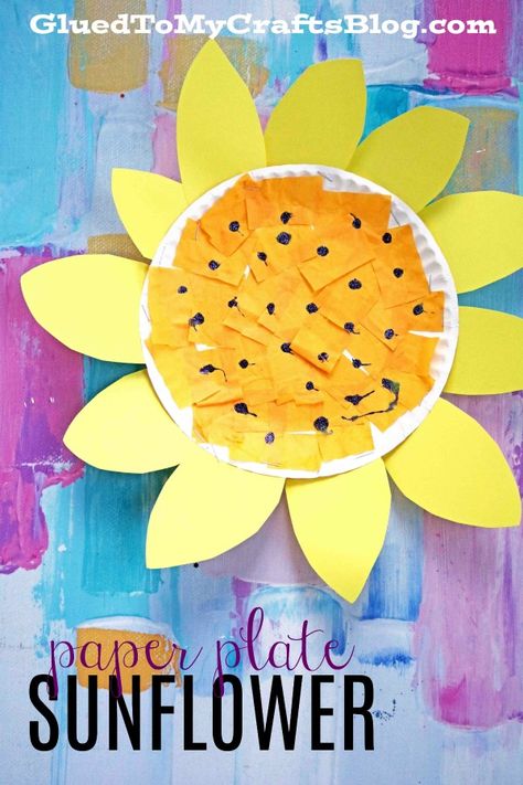 Paper Plate Sunflower, Spring Arts And Crafts, April Crafts, Spring Art Projects, Sunflower Crafts, Toddler Art Projects, Spring Preschool, Spring Crafts For Kids, Summer Crafts For Kids