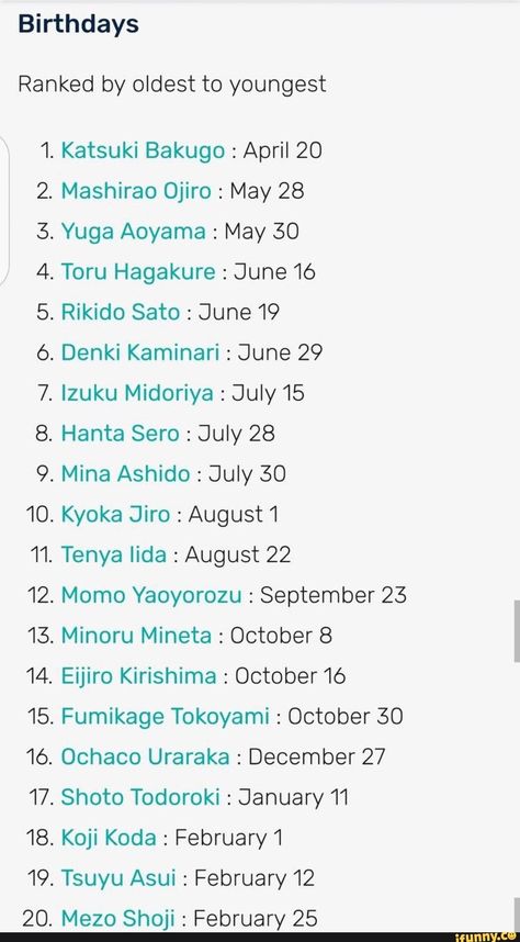 Mha Birthdays List, My Hero Shifting, Jirou And Bakugou, Bakugou X Jirou, Mha Height Chart, Class 1 A My Hero Academia, Bakugou Birthday, Bakugo Birthday, Deku Birthday