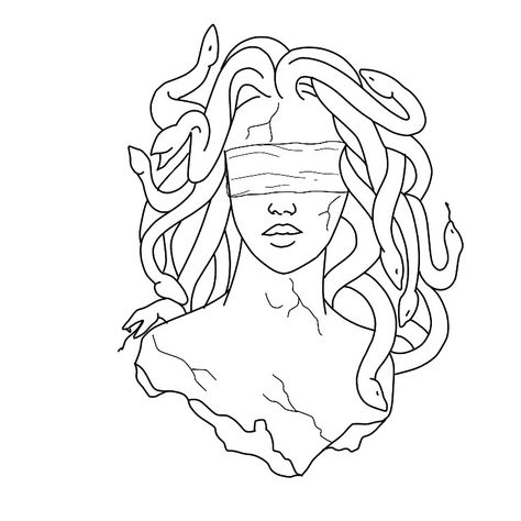 Medusa Simple Drawing, Madusa Drawings Simple Tattoo, Madussa Tattoo Design Small Simple, Medusa Tattoo Outline, Medusa Tattoo Design Ideas, Medusa Sketch, Madussa Tattoo Design, Madussa Tattoo, Medusa Drawing