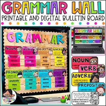 Use this kit to create a beautiful and engaging parts of speech bulletin board! This resource will make it easy to review important grammar skills throughout the entire year. Assembling is super easy! Use the ready to print posters and word cards and you're set! You can also use the editable compone... Grammar Bulletin Boards, Grammar Wall, Speech Bulletin Boards, Parts Of Speech Posters, Display Boards For School, Vocabulary Word Walls, School Places, Homeschool Lesson Plans, Teaching Literature