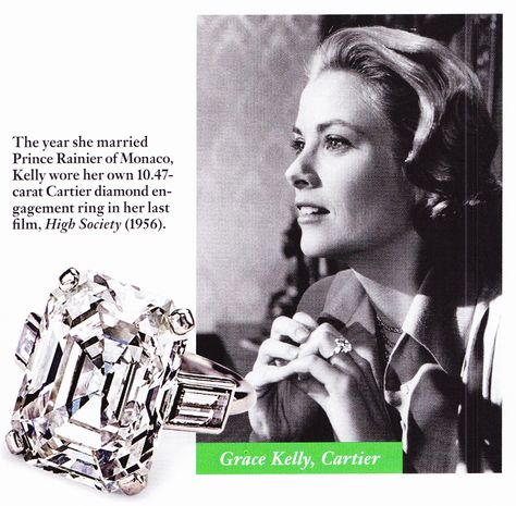 Princess Grace (Grace Kelly) engagement ring. Prince Rainier of Monaco gave Princess Grace this beautiful 10.47 carat diamond engagement ring by Cartier. Grace Kelly Engagement Ring, Rings Cartier, Cartier Wedding Rings, Grace Kelly Wedding, Princess Grace Kelly, Prince Rainier, Monaco Royal Family, Celebrity Engagement Rings, Best Engagement Rings