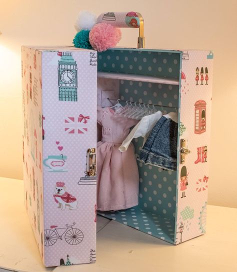 Maileg Dollhouse, Doll Storage, Barbie Box, Barbie Wardrobe, Doll Case, Diy Barbie Furniture, Mini Doll House, Doll Wardrobe, Paper Animals