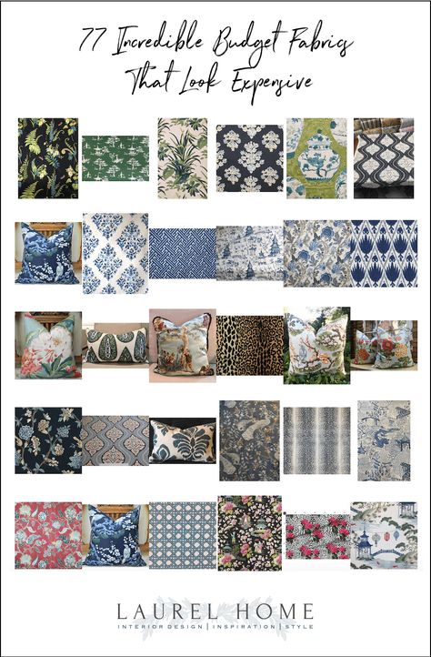 Best Drapery Fabric, Fabrics That Look Expensive, Upholstery Fabric Trends 2023, Creating Budget, Mixing Fabrics Patterns, Bedroom Fabric, Family Room Remodel, Designer Fabric Collections, Look Rich