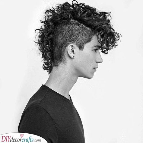 Curly Hair Mohawk Boys, Long Curly Mohawk, Curly Mohawk Hairstyles Men, Curly Hair Mohawk, Mohawk Men, Curly Mohawk Hairstyles, Mohawk Hairstyles Men, Curly Mohawk, Mullet Haircut