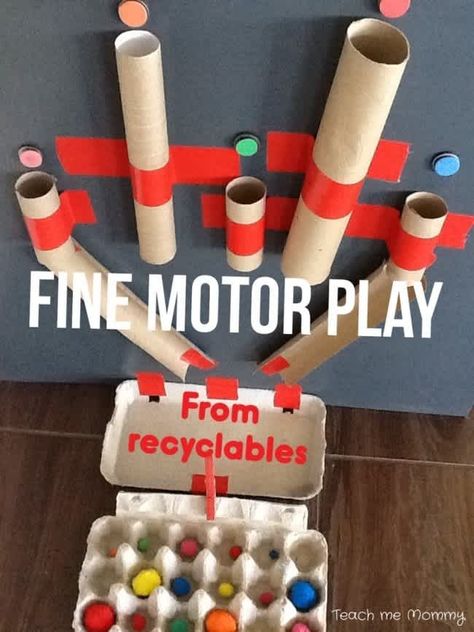 Fine Motor Play, Diy Toddler Toys, Quiet Time Activities, Games For Toddlers, Toddler Play, Toddler Fun, Egg Carton, Fine Motor Activities, Paper Rolls