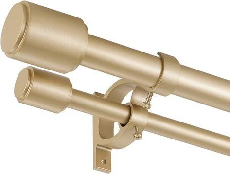 Amazon.com: Double Curtain Rods for Windows 72-144 Inches, Double Drapery Rod Decorative Curtain Rod with Cap Finials, 1 Inch Front and 5/8 Inch Back Dual Curtain Rod Adjustable Double Window Rods Light Gold : Home & Kitchen Double Curtain Rods, Window Rods, Double Window, Decorative Curtain Rods, Double Rod Curtains, Gold Curtains, Double Curtains, Curtains Holdbacks, Drapery Rods