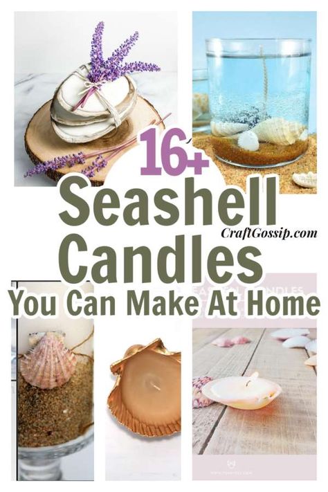 Shell Candles Diy, Seashell Candle Holder, Candle Tutorial, 16 Candles, Yankee Candle Scents, Seashell Candles, Making Candles Diy, Pumpkin Spice Candle, Candle Tart