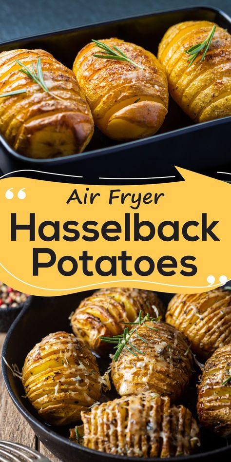 Air Fryer Hasselback Potatoes, Df Meals, New Air Fryer Recipes, Air Fryer Recipes Snacks, Hasselback Potatoes, Air Fryer Oven Recipes, Garlic Herb Butter, Potato Recipes Side Dishes, Meals Ideas