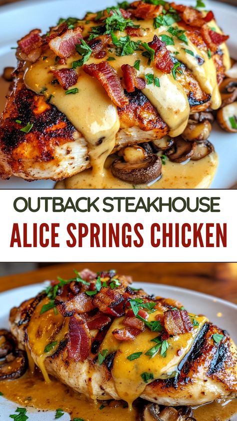 Easy Dinner Recipes Your Family will Love: Outback Steakhouse Alice Springs Chicken Chicken Dinner Dishes Healthy, Main Dish Healthy, Dinners To Impress Mother In Law, Breasted Chicken Recipes, Simple Dinners With Chicken, Hard Dinner Recipes, Recipes For Kids To Make Dinner, Best Supper Ideas, Copycat Alice Springs Chicken