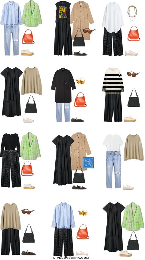 A Spring Packing List 2022 - livelovesara Travel Capsule Wardrobe Spring, Pack For 10 Days, Spring Packing List, Casual Vacation Outfits, Spring Packing, Capsule Wardrobe Basics, Outfits Vacation, Travel Capsule Wardrobe, Spring Capsule Wardrobe