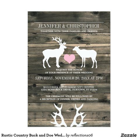 Rustic Country Buck and Doe Wedding Invitation Beautiful western/rustic theme wedding invitations you personalize for your upcoming magical day. Deer Wedding Invitations, Country Style Wedding Invitations, Country Themed Wedding Invitations, Evening Wedding Invitations, Deer Wedding, Unplugged Wedding Sign, Wedding Shower Invitation, Wedding Shower Themes, Couple Wedding Shower