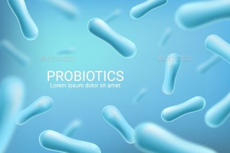 Medical Background, Gut Flora, 3d Vector, Lactobacillus Acidophilus, Background Blue, 3d Background, Motion Graphics Animation, Vector Background, Probiotics