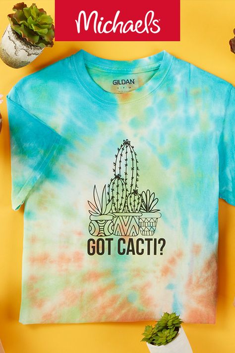 Personalize your threads with this tie dye + Cricut® t-shirt. Tie Dye Kit, Tie Dye Diy, Cricut Creations, Tie Dye Shirt, Dye Shirt, Diy Shirt, Tie Dye T Shirts, Diy Crafts To Sell, Personalized T Shirts