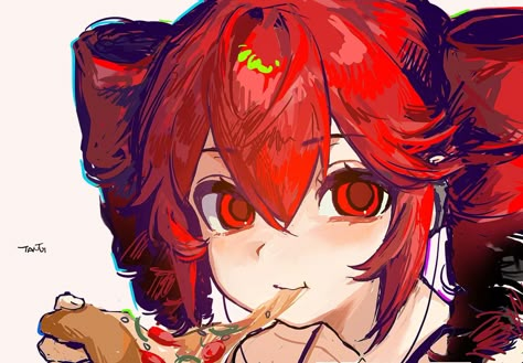 Triple Baka, Vocaloid Fanart, Teto Kasane, Discord Icon, Emo Princess, Kasane Teto, Miku Hatsune Vocaloid, Old Drawings, Eating Pizza