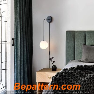 Cozy Up: Bedroom Refresh Ideas for 2024 Wall Mounted Plug In Lights, Wall Nightstand Light, Hanging Lights By Bed, Wall Mounted Plug In Bedside Lamps, Black Bedside Wall Lights, Hanging Light Over Nightstand, Bedside Hanging Lights Plug In, Pendant Lighting Next To Bed, Wall Light Fixtures Bedroom