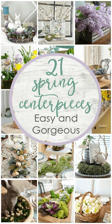 Spring Time Centerpieces, Spring Centre Pieces, Spring Outdoor Table Decor, Spring Diy Centerpieces, Spring Farmhouse Table Decor, Easter Diy Table Decorations, Spring Dining Table Centerpieces, Ideas For Spring Decorating, Easy Easter Table Decor